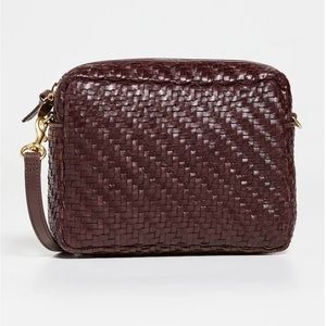 Clare V Midi Sac woven zig zag in Plum